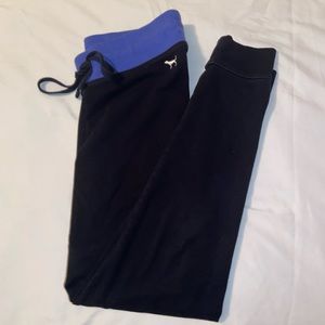 VS PINK Black and blue draw string leggings